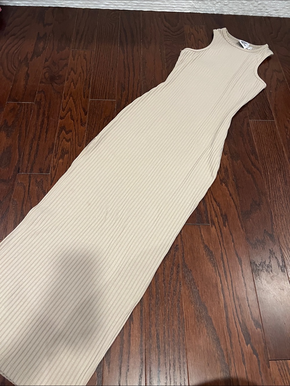 Princess Polly Ribbed Tank Maxi Dress in Cream